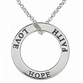 Sterling Silver Faith Hope Love Circle Necklace