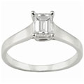 14k Gold 1/2 ct TDW Emerald Diamond Solitaire Ring (H-I, SI1)