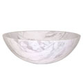 Fontaine White Marble Vessel Sink with Drain Assembly