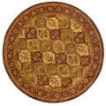 Hand-tufted Baktarri Red/ Beige Wool Rug (8' Round)