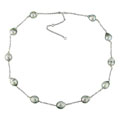 14k Gold and Cultured Tahitian Pearl Link Necklace