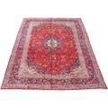 Iranian Kashan Hand-knotted Red Rug (9'6 x 13'1)