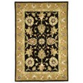 Traditions Wool and Silk Black/Gold Rug (4' x 6')