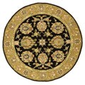 Traditions Wool and Silk Black/ Gold Rug (4' Round)