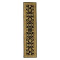 Traditions Wool and Silk Black/Gold Rug (2'3 x 10')