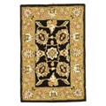 Traditions Wool and Silk Black/Gold Rug (2' x 3')