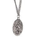 Sterling Silver St. Christopher Medal Necklace