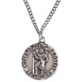 Sterling Silver St. Christopher Round Pendant
