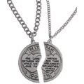 Sterling Silver Mizpah Coin Medal with Two Chains