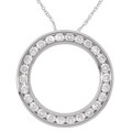 18k White Gold 1.0ct TDW Diamond Circle Pendant