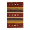 Flat-weave Rambler Rusty Red Hemp Rug (8' Square)