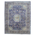Iranian Kashan Hand-knotted Navy Rug (10' x 13')
