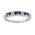 14k White Gold 1/10ct Diamond and Sapphire Ring