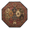 Hand-tufted Baktarri Navy/Multi Wool Rug (6' x 6')