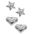 Sterling Silver Star/ Heart Earring Set