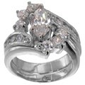 Sterling Silver Marquise CZ Ring Set