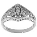 10k White Gold 1/4ct Diamond Antique Replica Ring