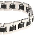 Stainless Steel and Rubber Link Bracelet