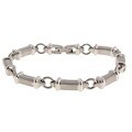 Men's Titanium Dual-finish Link Bracelet