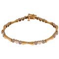 14k Two-tone Gold Heart 1/4ct Diamond Tennis Bracelet(J, I1)