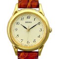 Seiko Ladies Brown Leather Strap Ivory Dial Watch