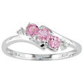 14k White Gold Diamond and Pink Tourmaline Ring