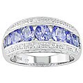 14k White Gold 1/8ct TDW Diamond Tanzanite Ring