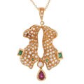 18k Gold 2-1/2ct Diamond Gemstone Pendant