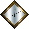Metallic Gold Diamond Mirror Clock