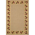 Hand-woven Parasol Rooster Rug (4'9 x 7'4)