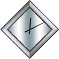 Metallic Silver Diamond Mirror Clock