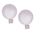 14k Gold Akoya Cultured Pearl Diamond Earrings