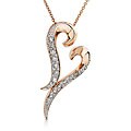 14k Two-tone Gold 1/4ct Diamond Heart Pendant