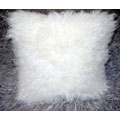Greek White 20-inch Square Flokati Wool Pillowcase