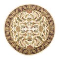 Hand-tufted Isphan Beige/Wine Wool Rug (6' Round)