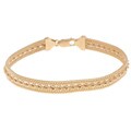 14k Gold 8-inch Hollow Framed Rope Bracelet