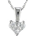 14k White Gold 1/4Ct Diamond Heart Pendant