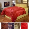 Embroidered Faux Silk Down Alternative Blanket