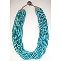 Cotton and Glass Handmade Turquoise Naga Necklace (India)