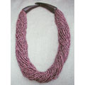 Amethyst Glass Horn Clasp Necklace (India)