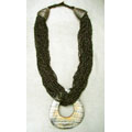 Black Glass Horn Pendant (India)