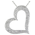 14k White Gold 1ct Diamond Heart Pendant
