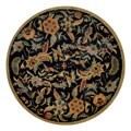 (8' Round) Hand-tufted Paradise Black/Multi Wool Rug