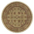 Hand-knotted Delhi Gold Wool Rug (8' Round)