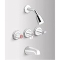 Moen Three Handle Chrome Mini Blade Tub & Shower Set