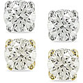 14k  Gold 1/4ct TDW  Round Diamond Solitaire Screw Back Earrings (J-K/ I2-I3)