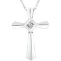 14k Gold Diamond Cross Pendant