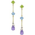 14k Gold Diamond and Multiple Gemstone Earrings