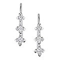 14kt White Gold 1/4ct TDW Princess Diamond Three-Stone Earrings (J-K/ I2-I3)