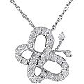 14k White Gold 1/3ct TW Diamond Butterfly Pendant